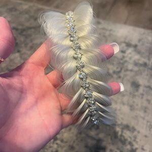 Chic Platinum Blonde Braided Head Band with Crystals